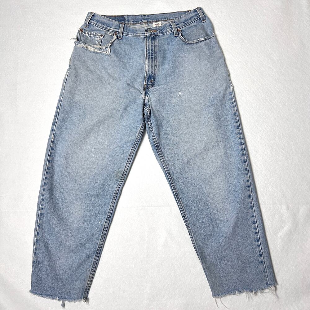 VTG Levis 560 Jeans Men 36x27 Relaxed Straight Barrel Leg Tapered Distressed Y2K